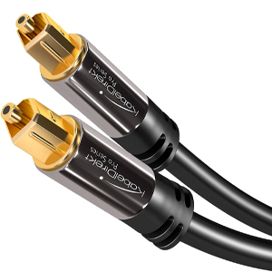 KabelDirekt – 1m Cable Óptico TOSLINK Audio (Stereo Dolby Digital Normal, DTS, Conector TOSLINK Macho a Conector TOSLINK Macho, Negro), Pro Series